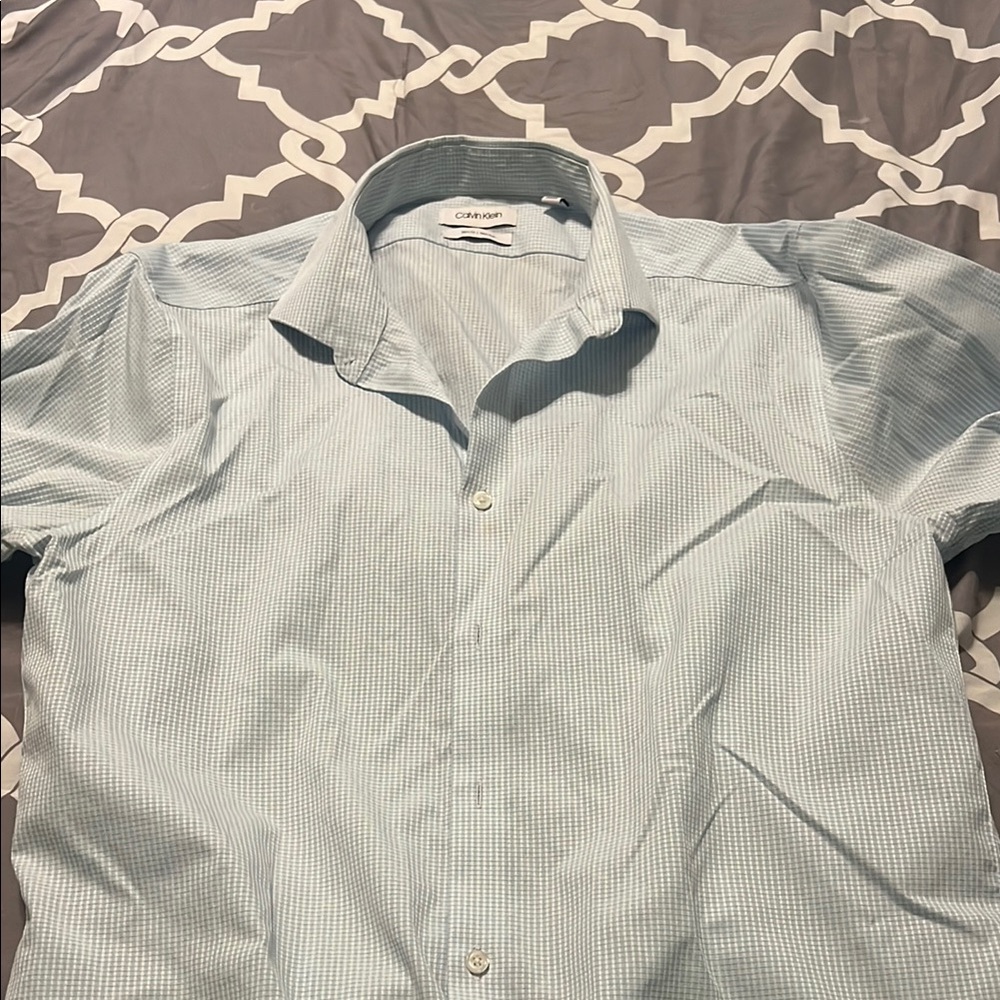 Club Room Blue Casual Button Down Shirt